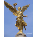 bronze fundição famoso grande decoração ao ar livre estátua de anjo dourado